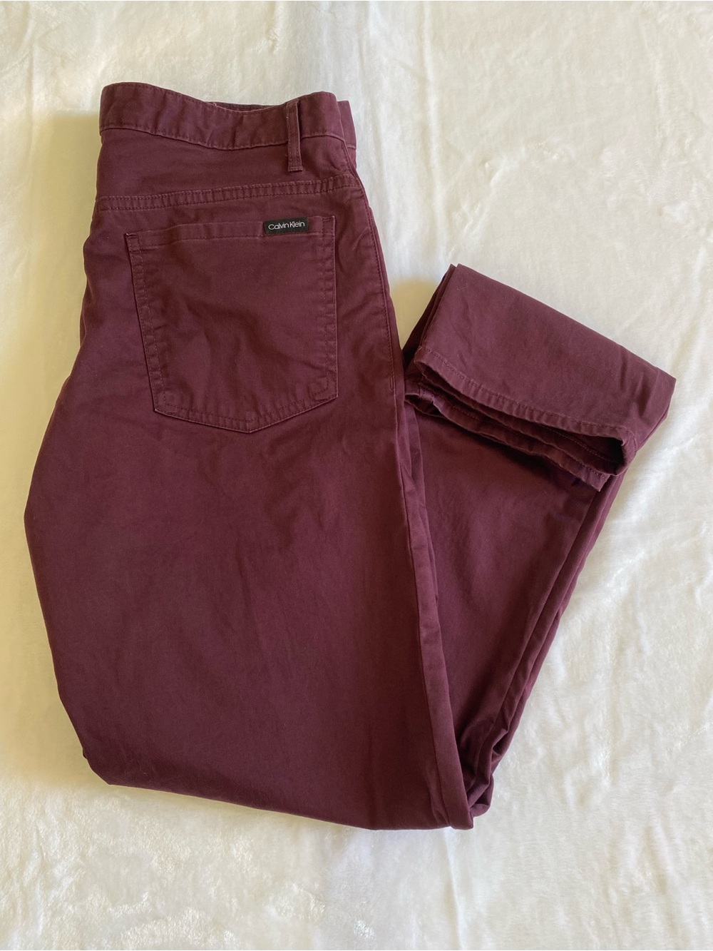 Calvin Klein Men’s Wine Red Slim Fit Chino Pants Size W30 L30